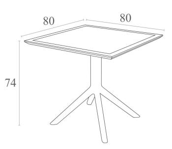Стол пластиковый Сиеста Скай Тейбл 80(Стол пластиковый Siesta Sky Table 80)