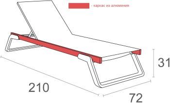 Шезлонг-лежак металлический ReeHouse Tropic