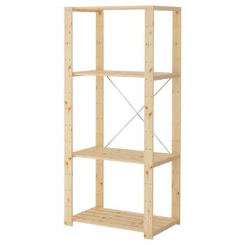 Стеллаж с полками из реек RB Хей 120х78х50