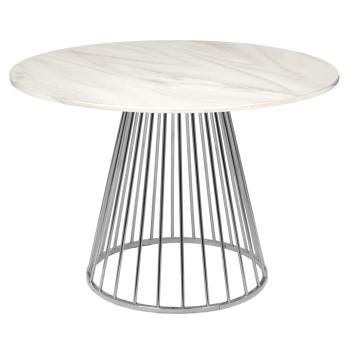 Белый мрамор/Хромированные ножки